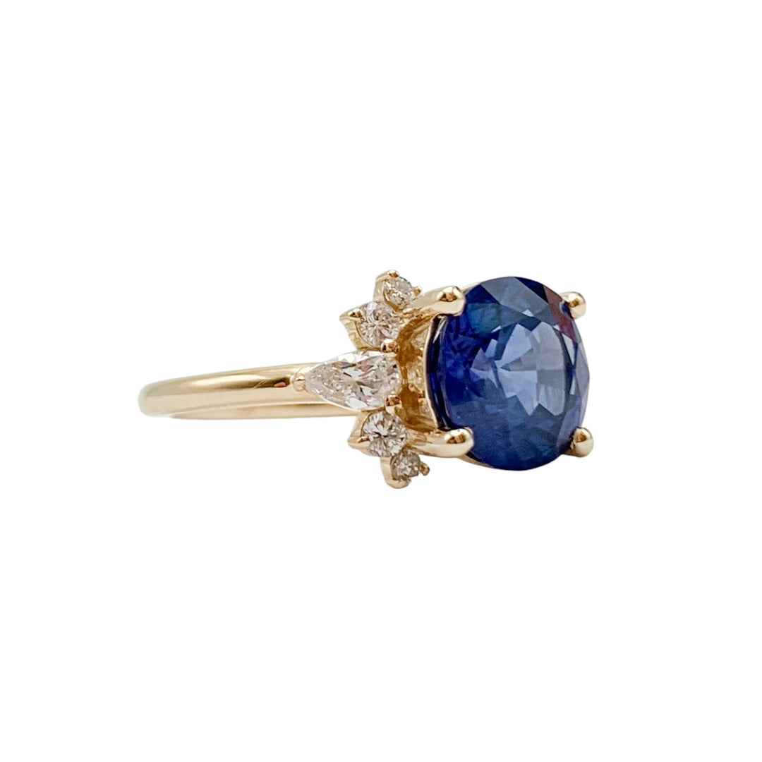 14k Yellow Gold Sapphire Gemstone Ring