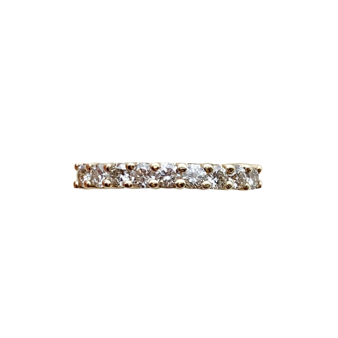 14k Yellow Gold Prong Set 0.56ctw Round Diamond Wedding Band