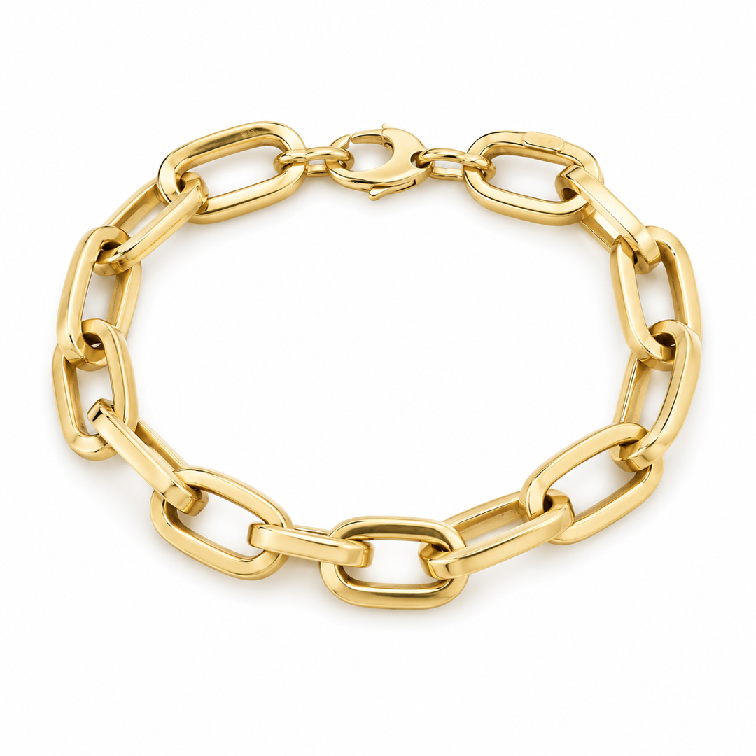 14k Yellow Gold Oval Link Bracelet