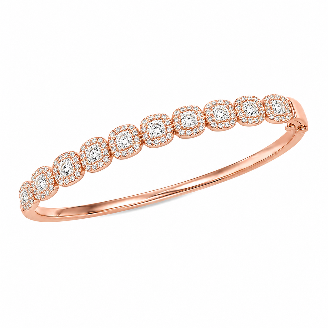 14k Rose Bangle Diamond Bracelet