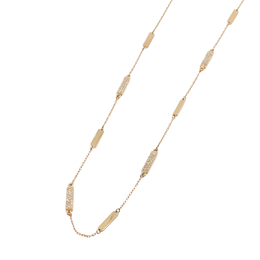 14k Yellow Gold Fancy Link Diamond Necklace
