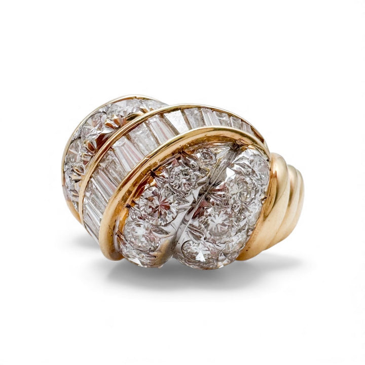 18k Yellow Gold Cluster Diamond Estate Ring