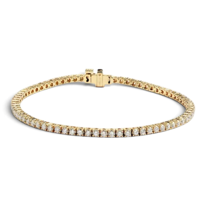 14k Yellow 3ct Tennis Lab Diamond Bracelet