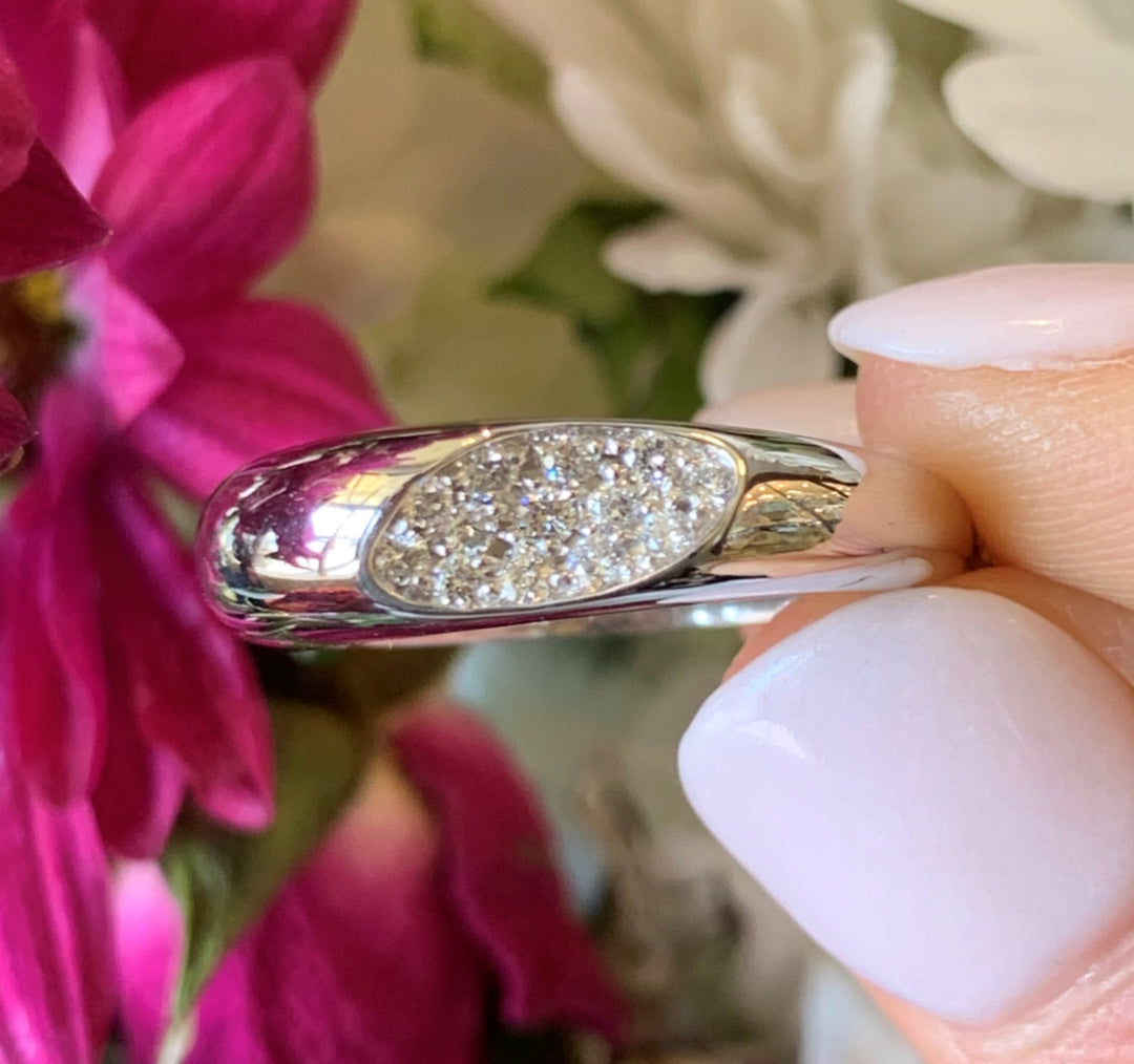 18k White Gold Estate Designer Ring