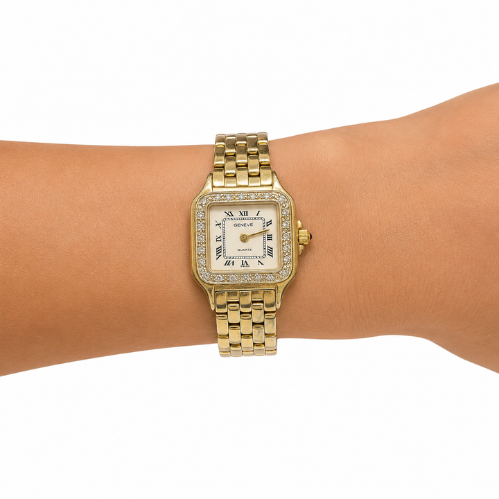 14kt Gold Estate Geneve Diamond Watch