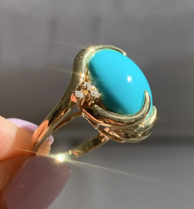 14k White Gold Gemstone Ring Estate Ring