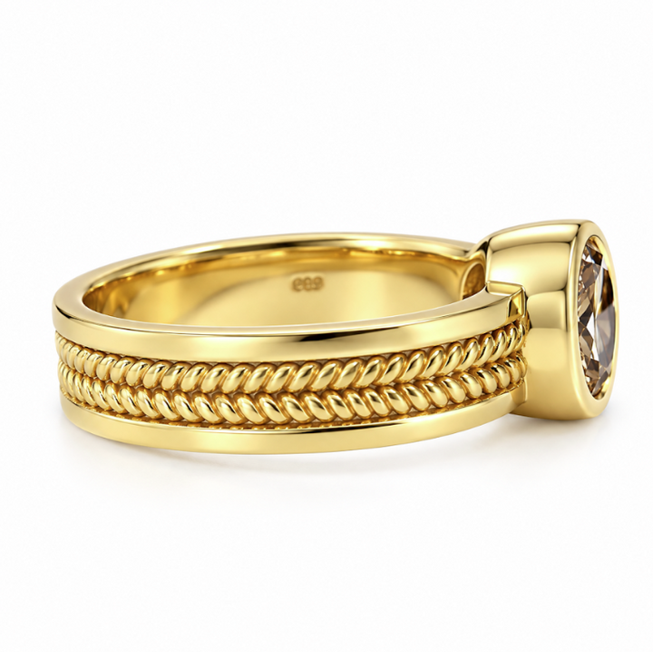 18k Yellow Gold Chocolate Diamond Estate Ring