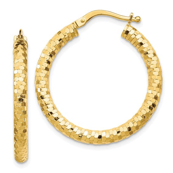 14k Yellow Gold Medium Hoop Earrings
