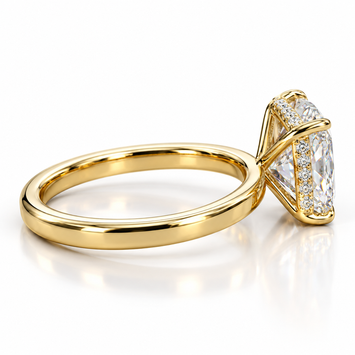 14k Yellow Cushion Lab Grown Diamond Engagement Ring 3.07 cttw