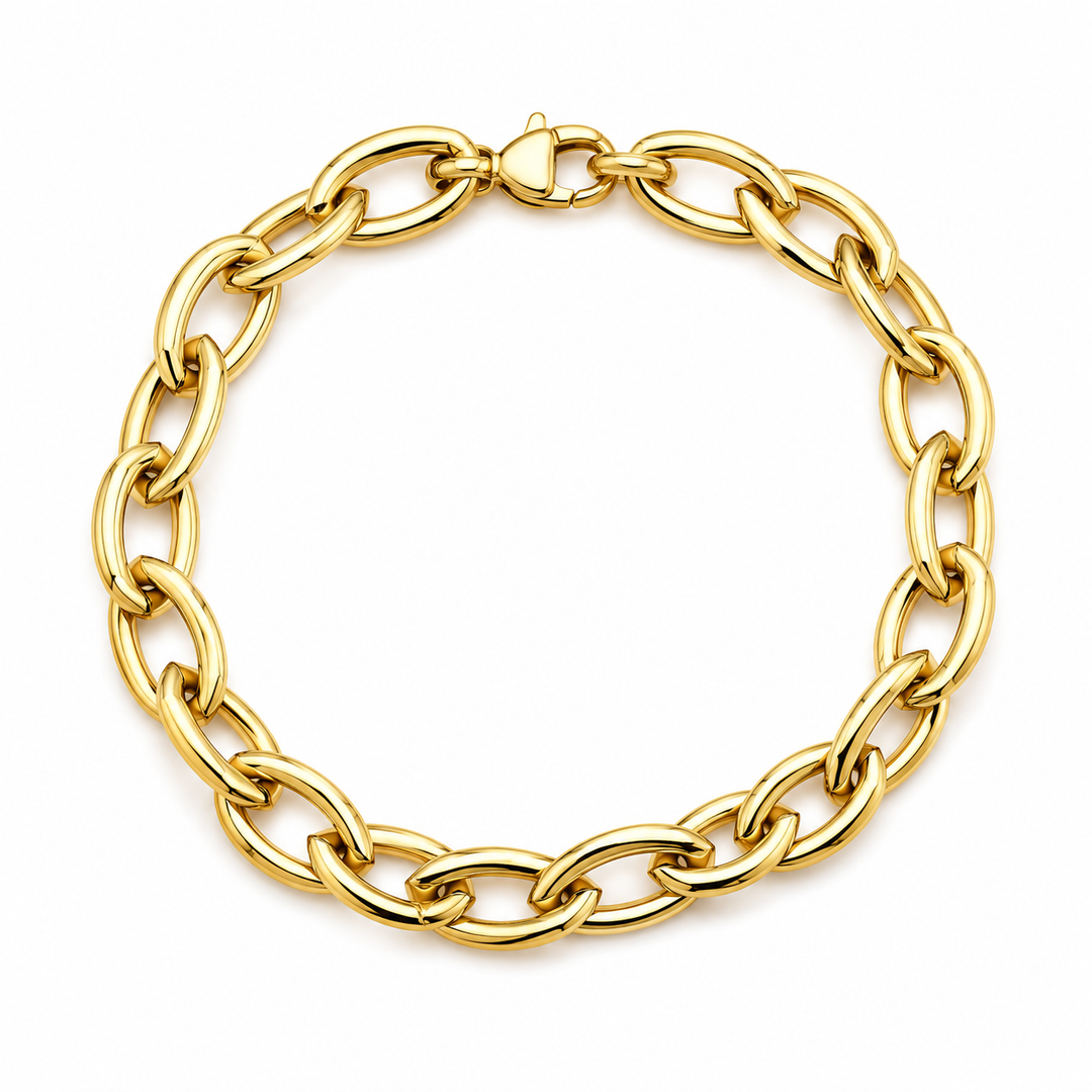 14k Yellow Gold Semi-Solid Bracelet