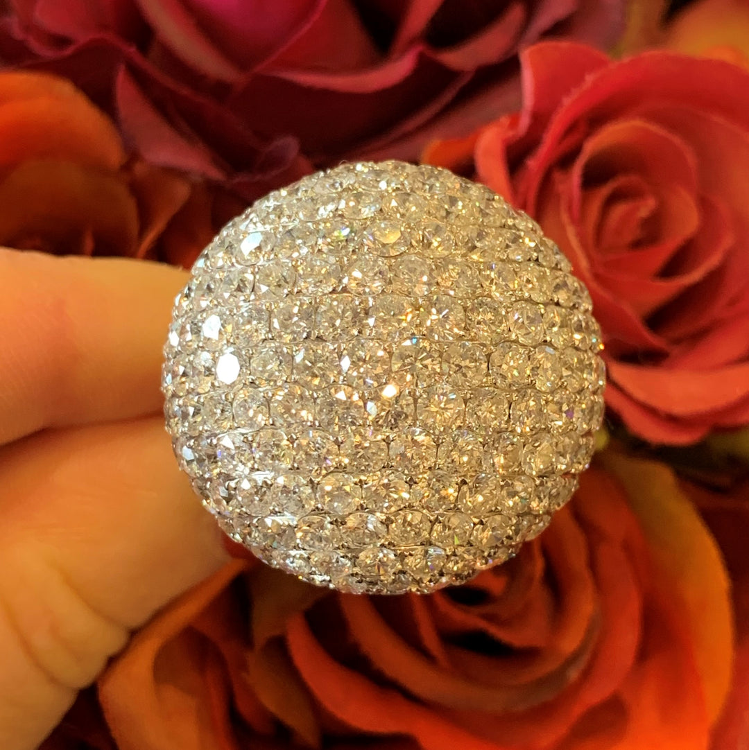 18k White Gold Estate Diamond Designer Ring