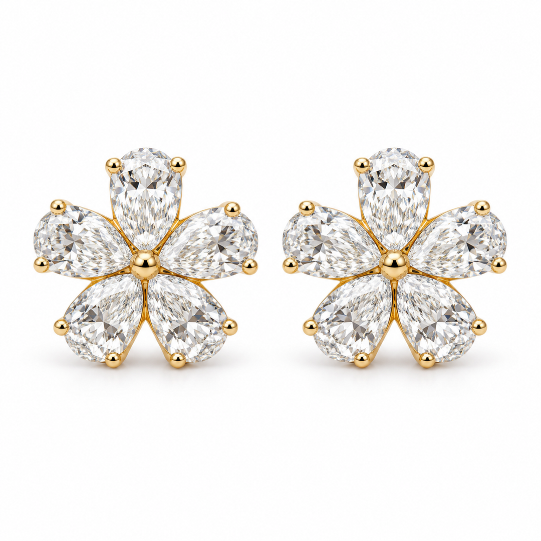 14k Yellow Lab Grown Diamond Earrings 2.19 cttw