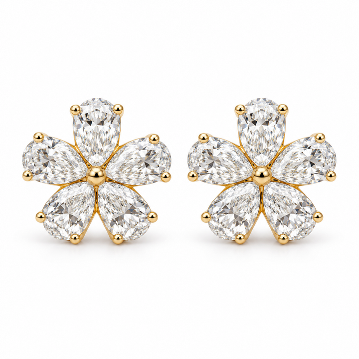 14k Yellow Lab Grown Diamond Earrings 2.19 cttw