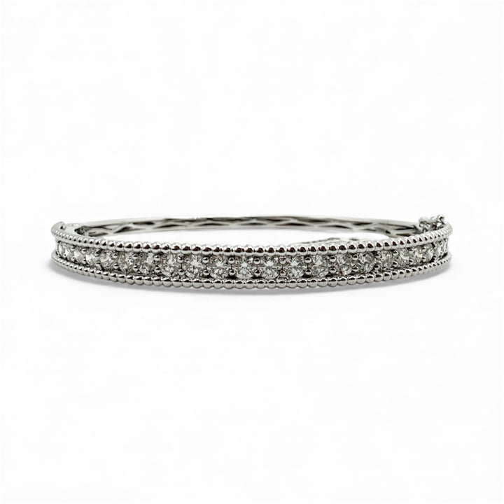 14k White Gold Bangle Diamond Bracelet