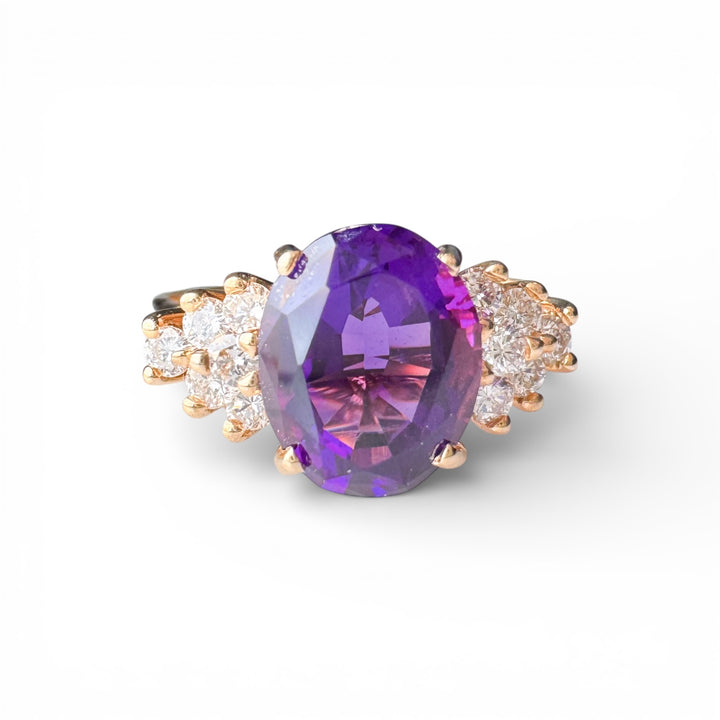 14k Yellow Gold Amethyst Estate Ring