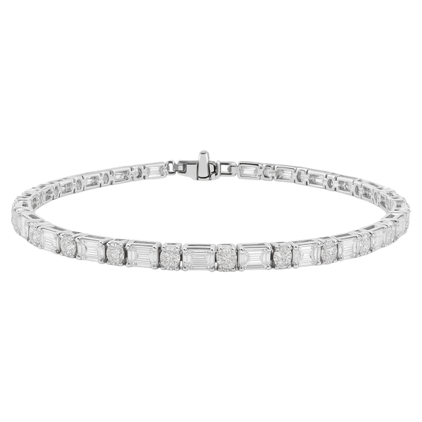 14k White Gold Lab Grown Diamond Bracelet 5.65 cttw