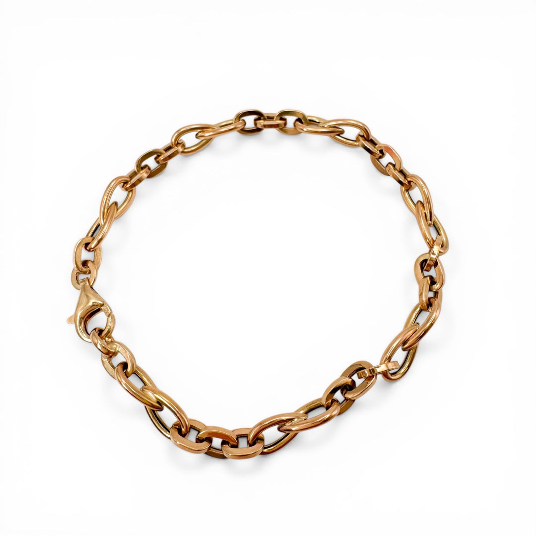 14k Yellow Gold Oval Link Bracelet