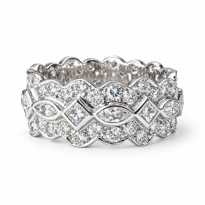 18k White Gold 2.60ctw Round Diamond Wedding Band