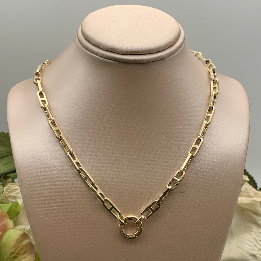 14k Yellow Gold Fancy Link Necklace