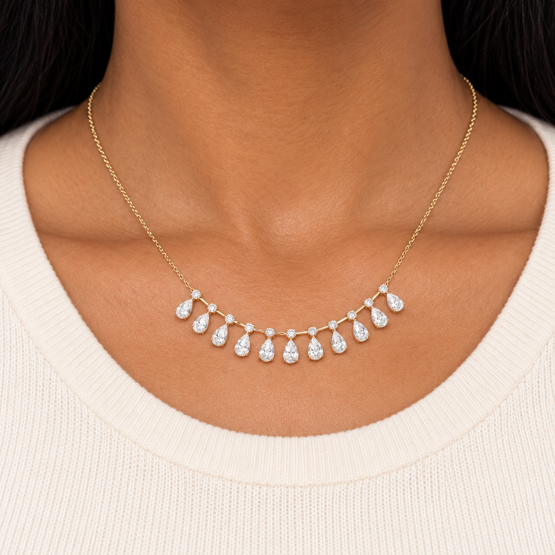 14k Yellow Lab Grown Diamond Necklace