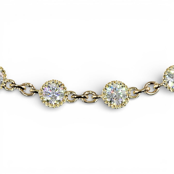 14k Yellow Gold Bezel Lab Grown Diamond Necklace
