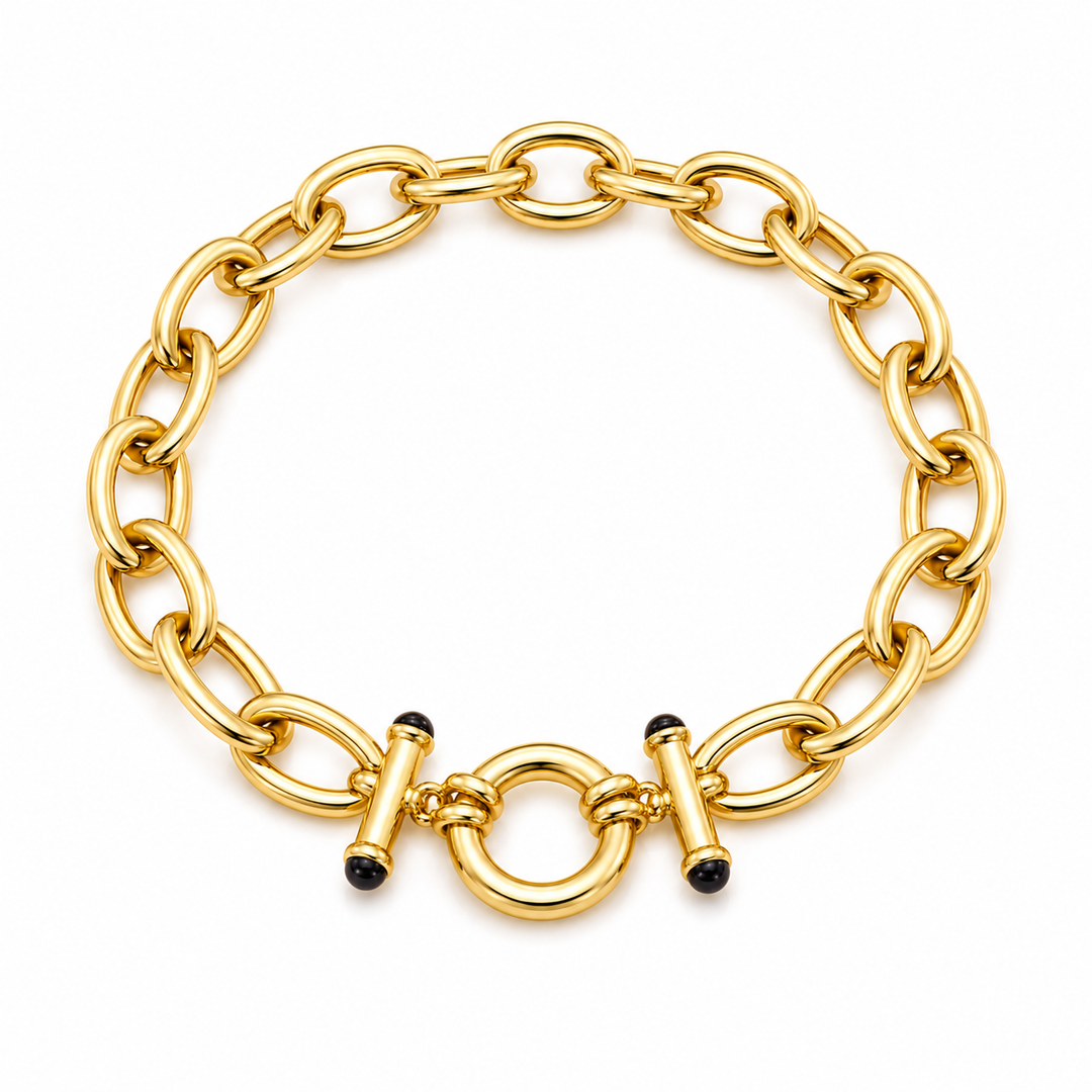 14k Yellow Oval Link Bracelet