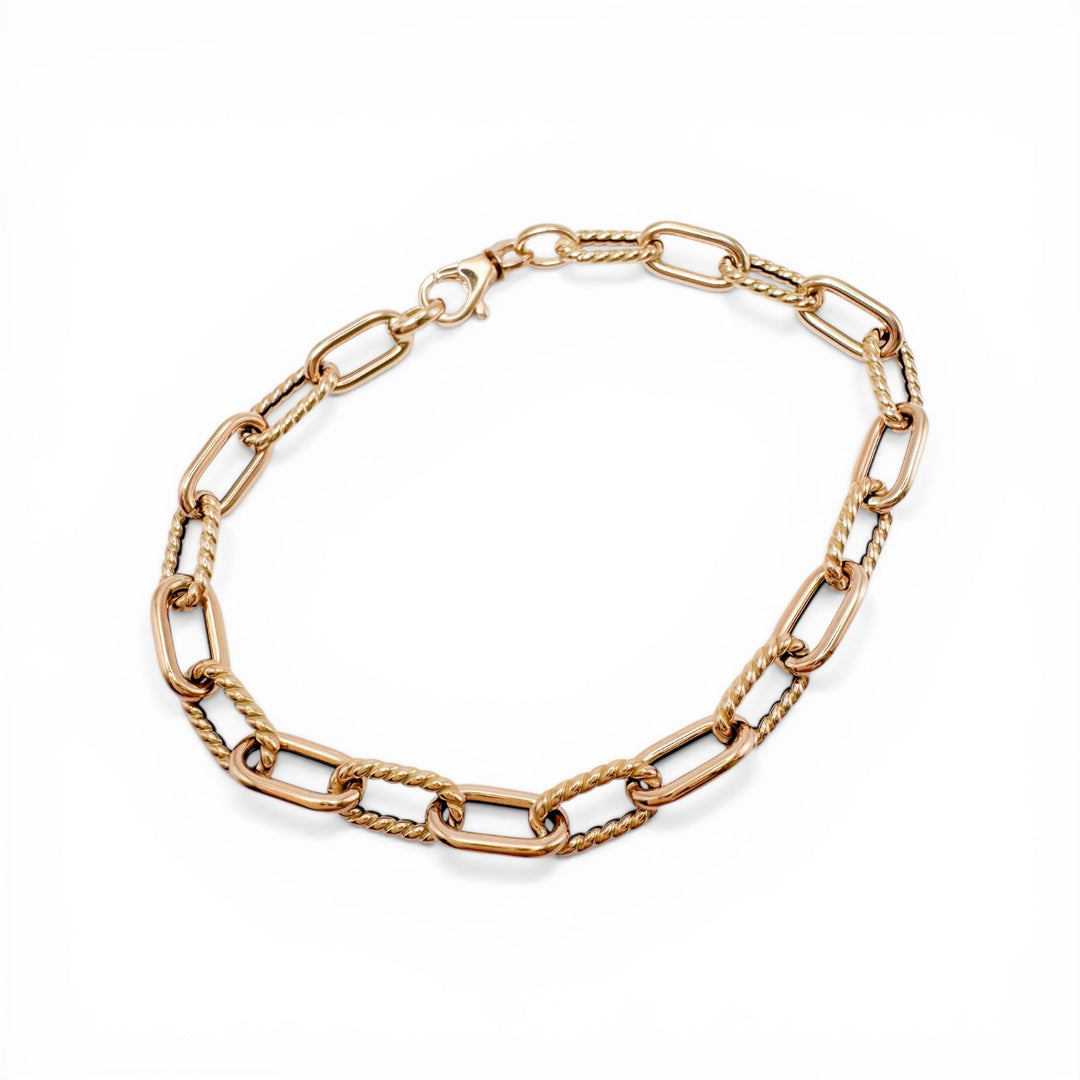 14k Yellow Gold Rope Link Bracelet