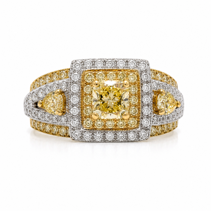 18k Two Tone Anniversary Estate Ring