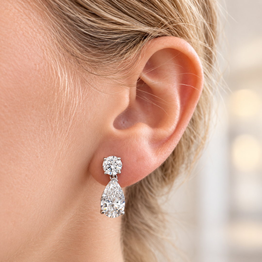 14k White Gold Lab Grown Diamond Earrings