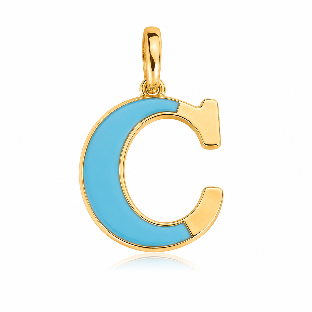 14k Yellow Gold Inital Charm