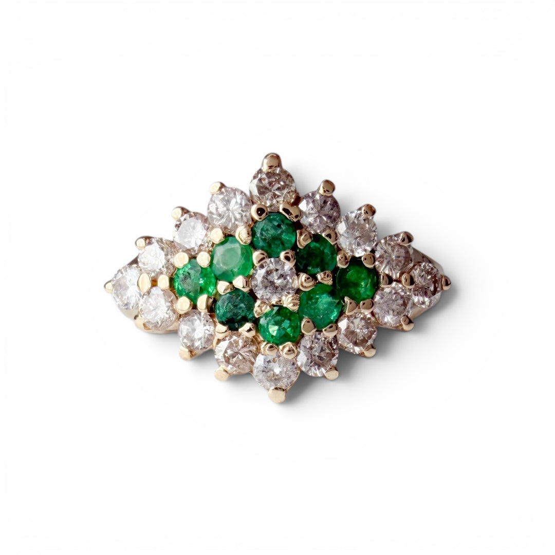 14k Yellow Gold Emerald Estate Ring