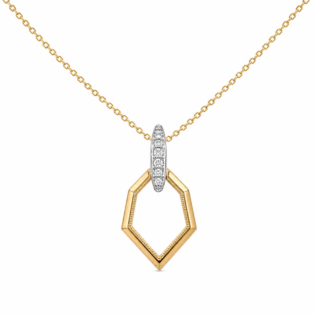 14k Two Tone Diamond Pendants