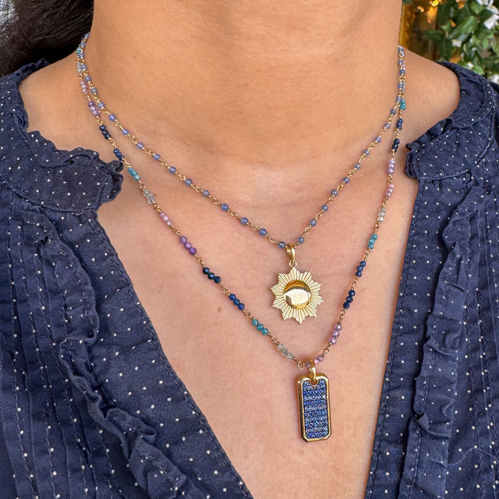 14k Yellow Gold Iolite Necklace