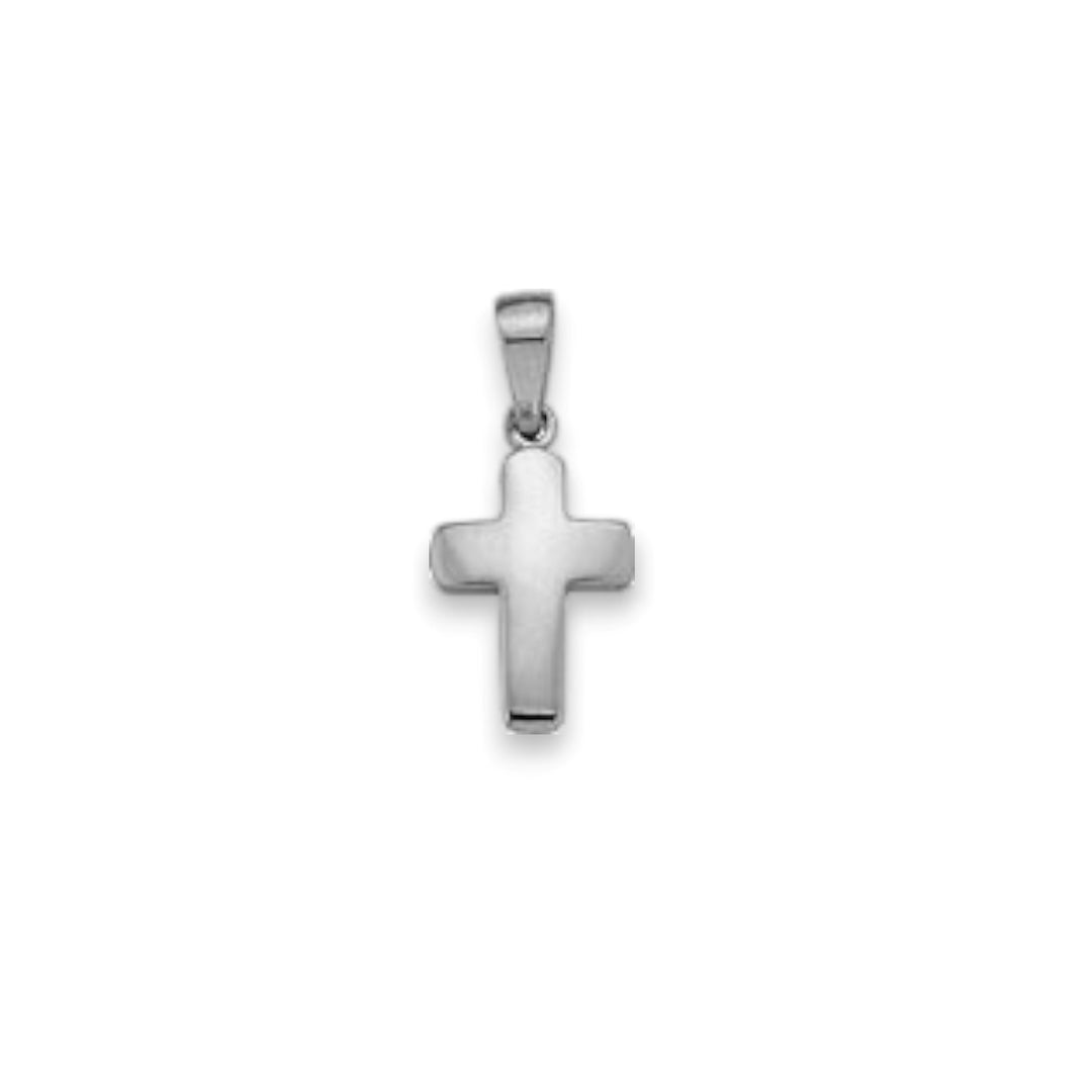 14k White Gold Cross Charm