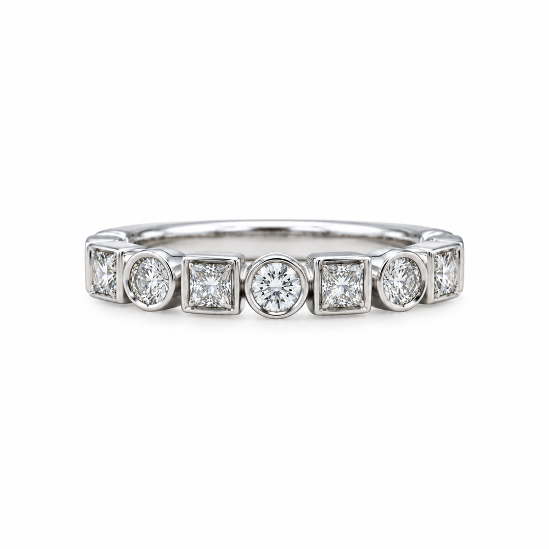 14k White Gold 0.50ctw Round Diamond Wedding Band