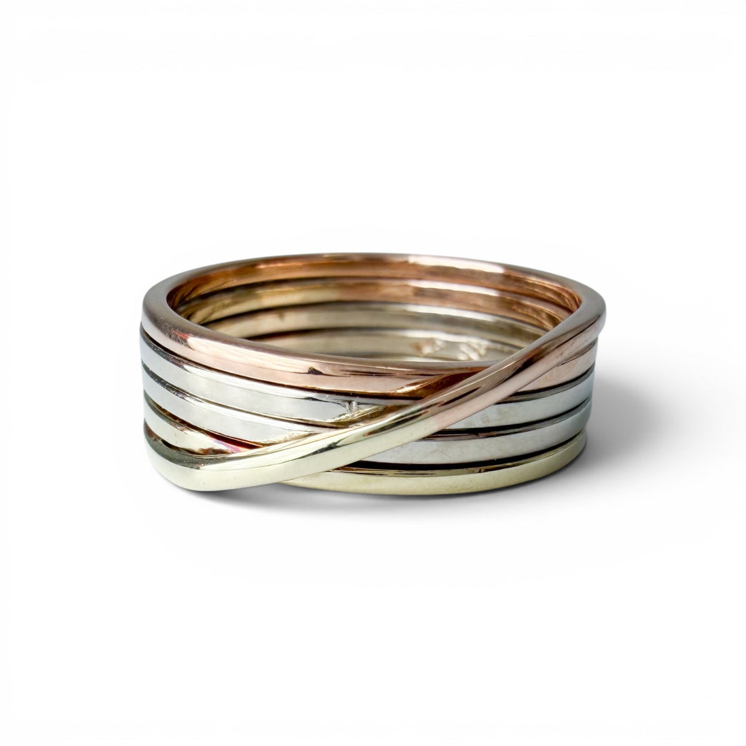 14k Tri-Color Geometric Estate Ring