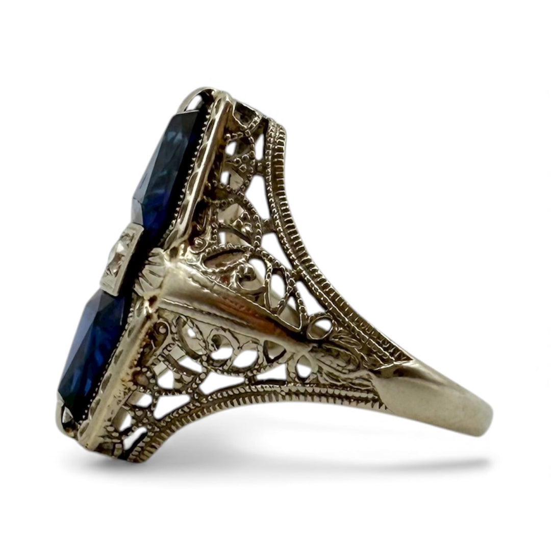 14k White Gold Antique Estate Ring