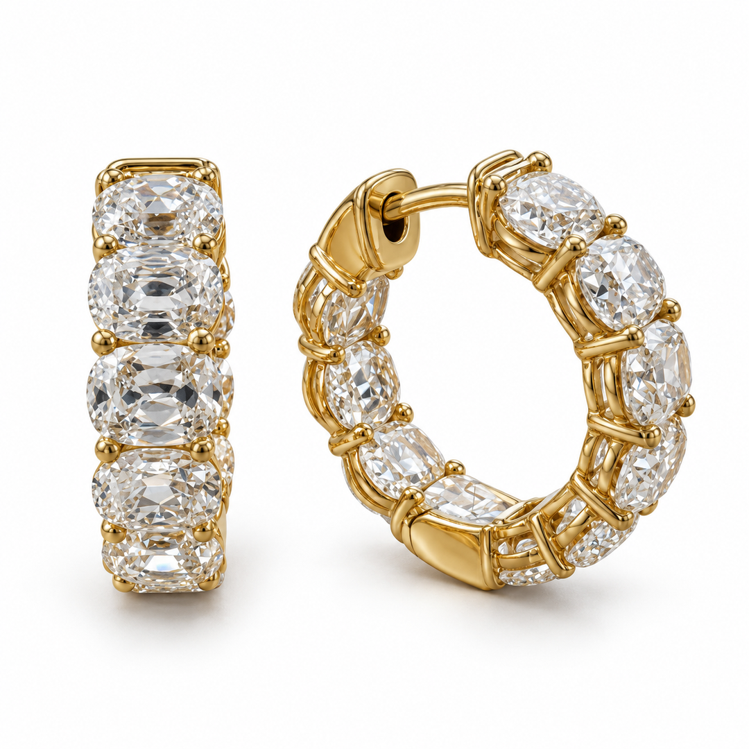 14k Yellow Lab Grown Diamond Earrings 3.68 cttw
