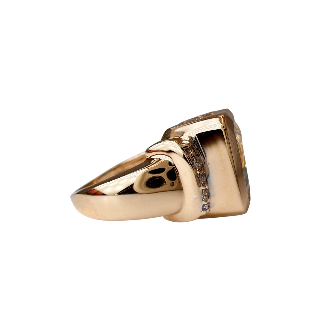 14k Yellow Gold Bezel Aquamarine Estate Ring