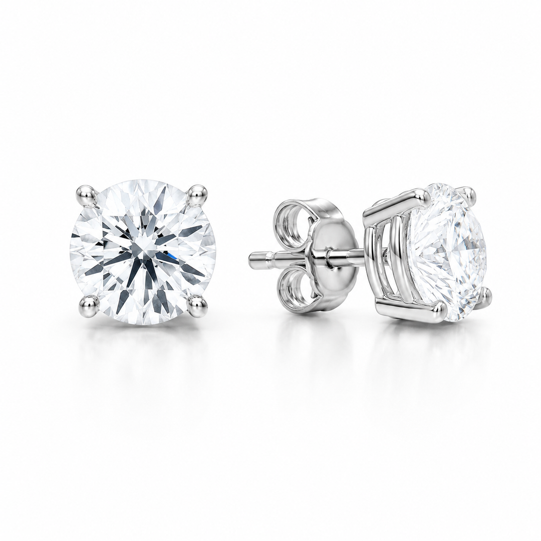 14k White Gold Lab Grown Diamond Earrings 2.52 cttw