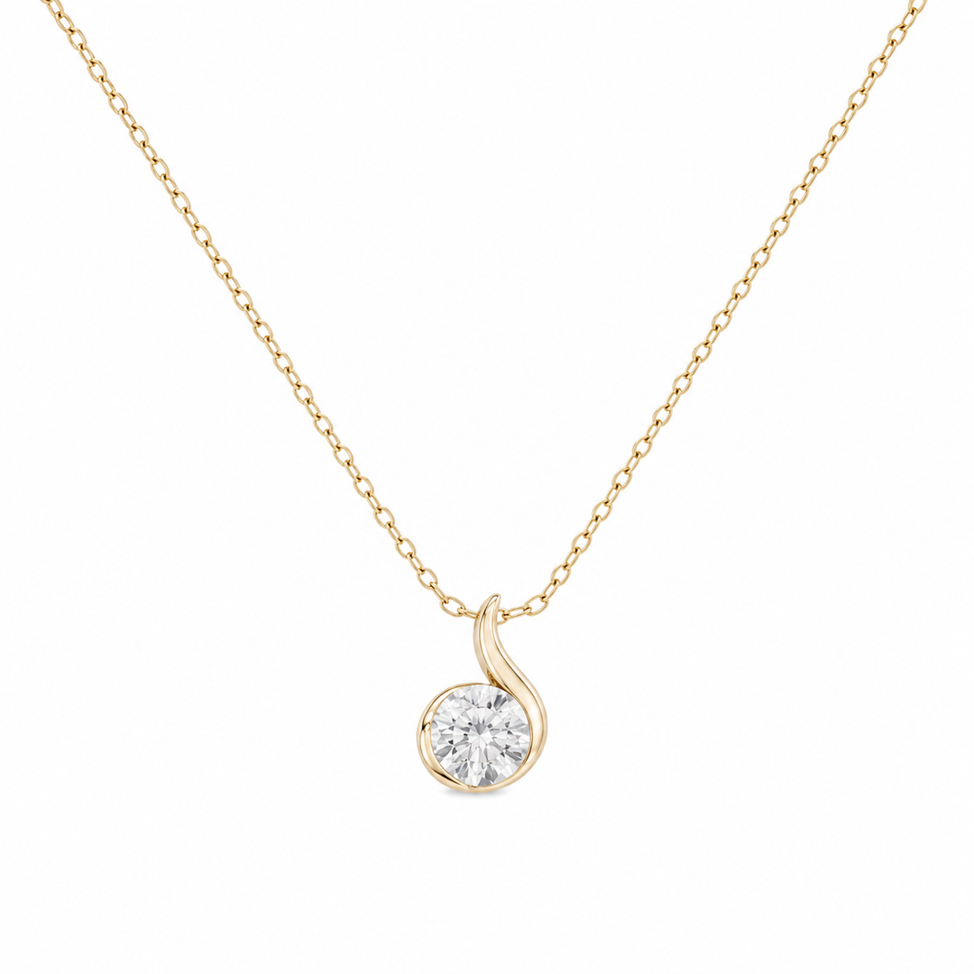 18k Yellow Diamond Twist Pendant