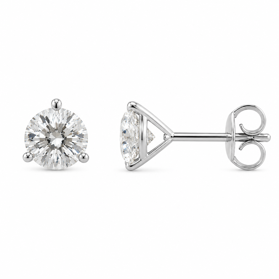 14k White Lab Grown Diamond Earrings 1.32 cttw