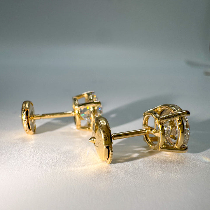 14k Yellow Gold Lab Grown Diamond Earrings 4.12cttw