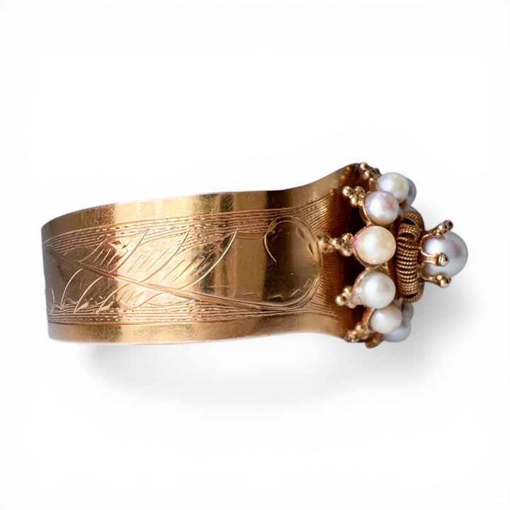 12k Yellow Gold Cuff Antique Bracelet