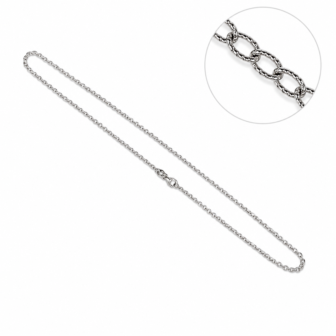 14k White Gold Open Link Chain