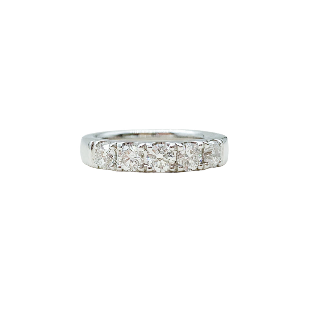 14k White Gold Prong Set ctw Diamond Wedding Band