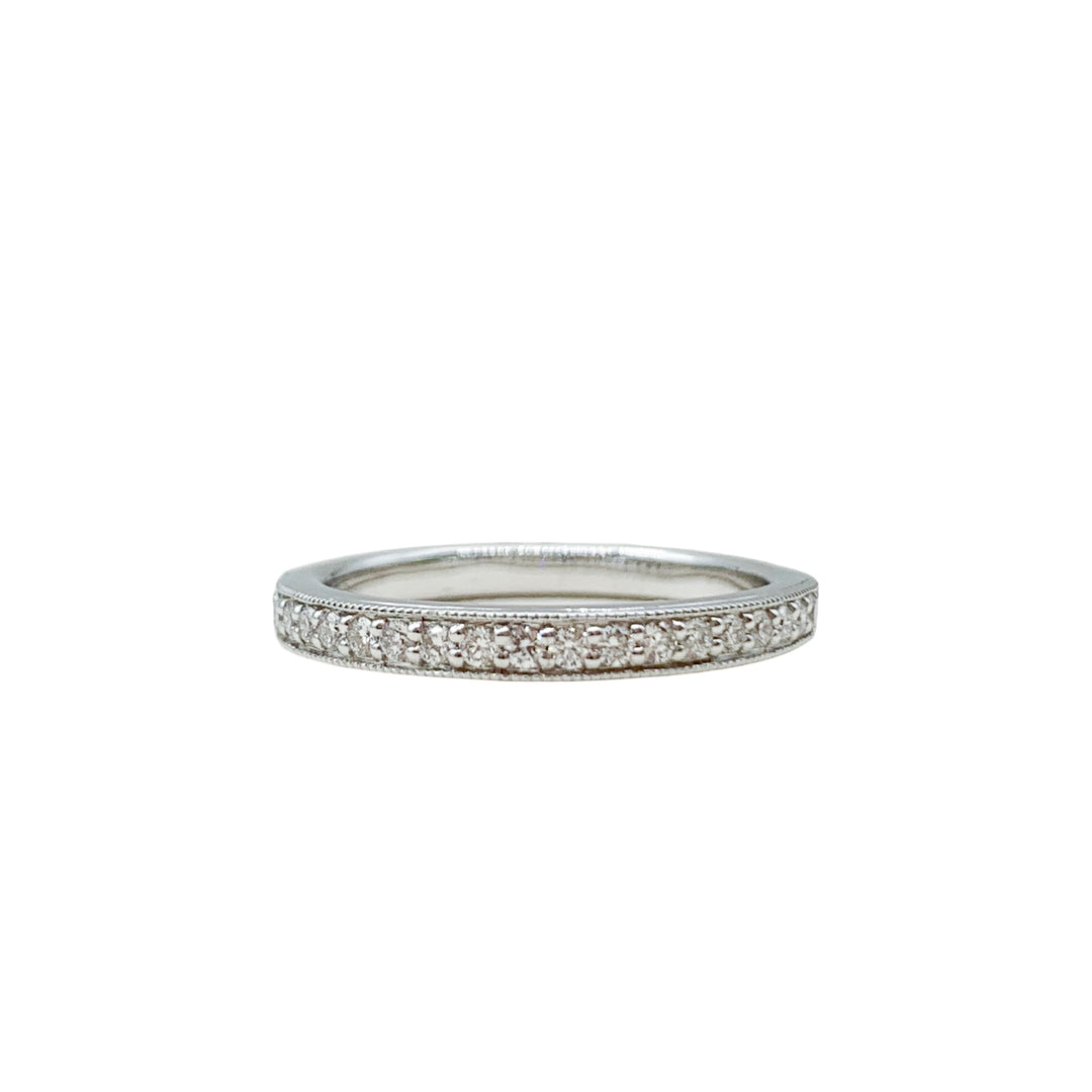 14k White Gold Channel Set 0.34ctw Round Diamond Wedding Band