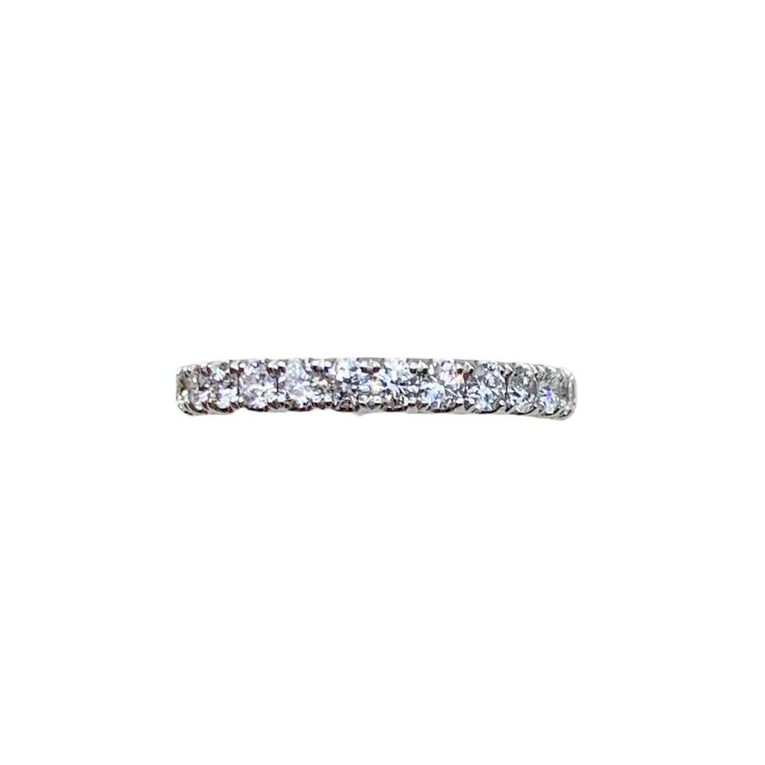 14k White Gold Prong Set 0.78ctw Round Diamond Wedding Band