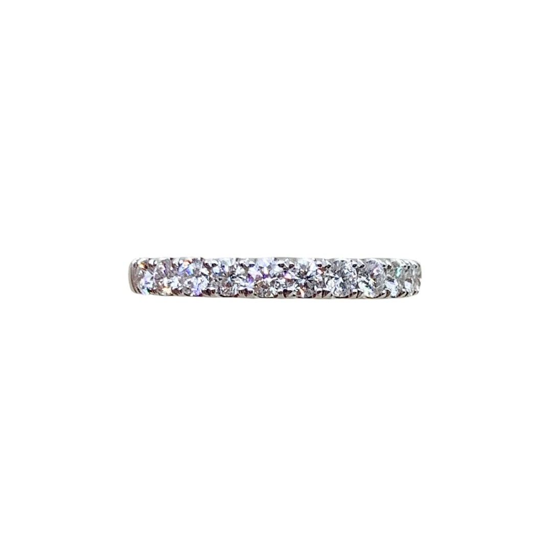 14k White Gold Prong Set 0.65ctw Round Diamond Wedding Band