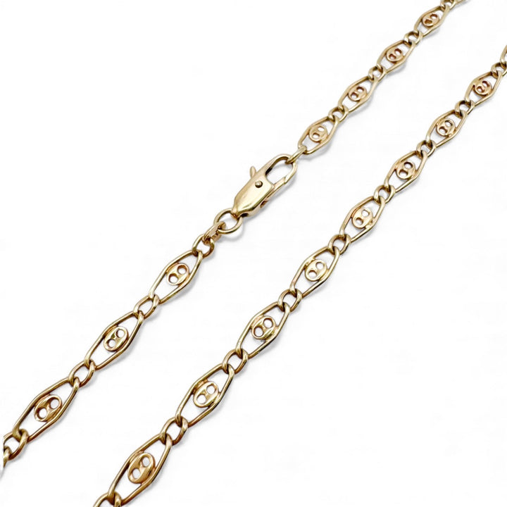 14k Yellow Gold Fancy Link Estate Chain